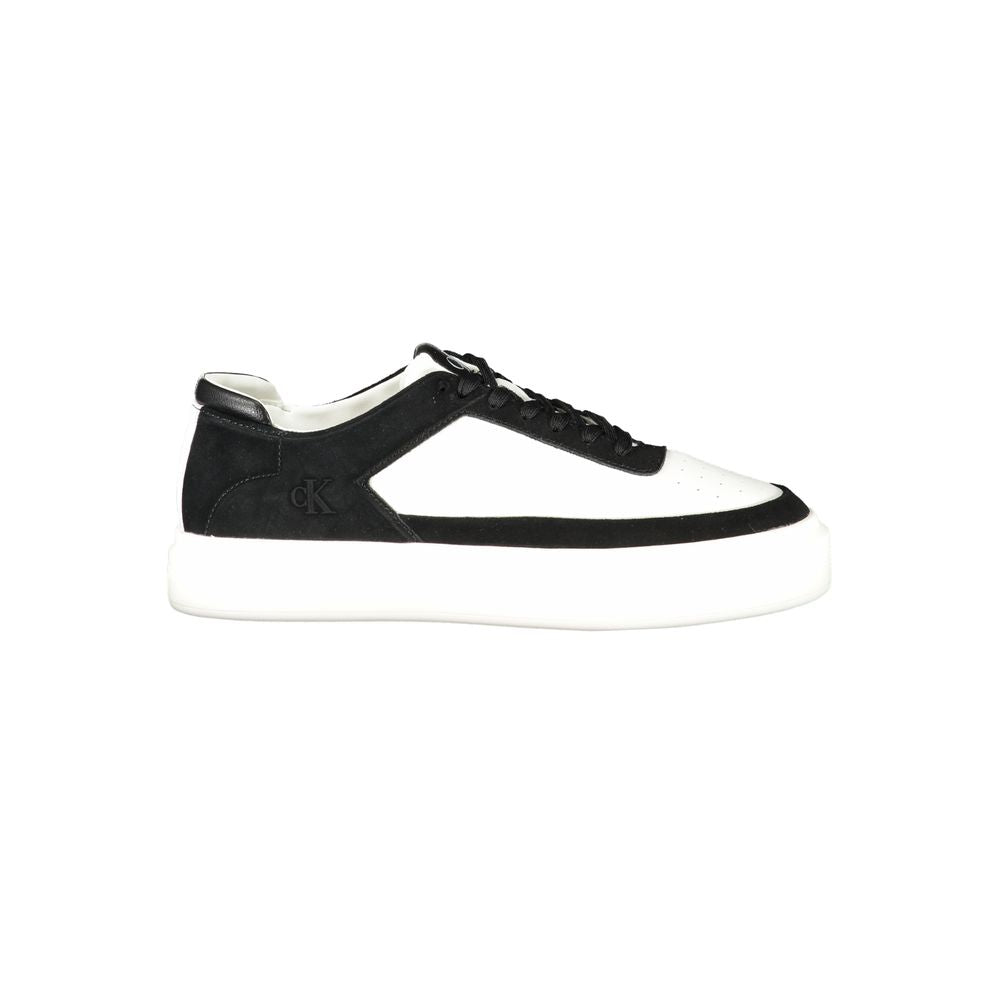 Athletic Sneakers by Calvin Klein for men in polyester polyethylene leather black, white & signature showcases an impeccable silhouette, defined by an impeccable athletic style design that perfectly captures the essence of the Men's Athletic Polyester Polyethylene Leather Sneakers.