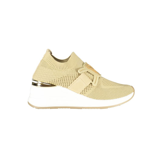 Athletic Sneakers by Laura Biagiotti for women in polyester & polyethylene beige showcases an impeccable silhouette, defined by an impeccable athletic style design that perfectly captures the essence of the Women's Athletic Polyester & Polyethylene Sneakers.