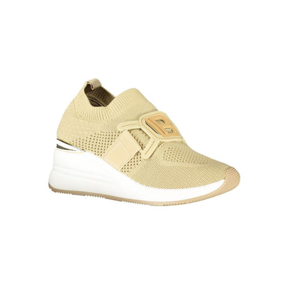 Athletic Sneakers by Laura Biagiotti for women in polyester & polyethylene beige presents a sleek silhouette, perfectly capturing the athletic style essence of Women's Athletic Polyester & Polyethylene Sneakers with its sleek design and premium finish.