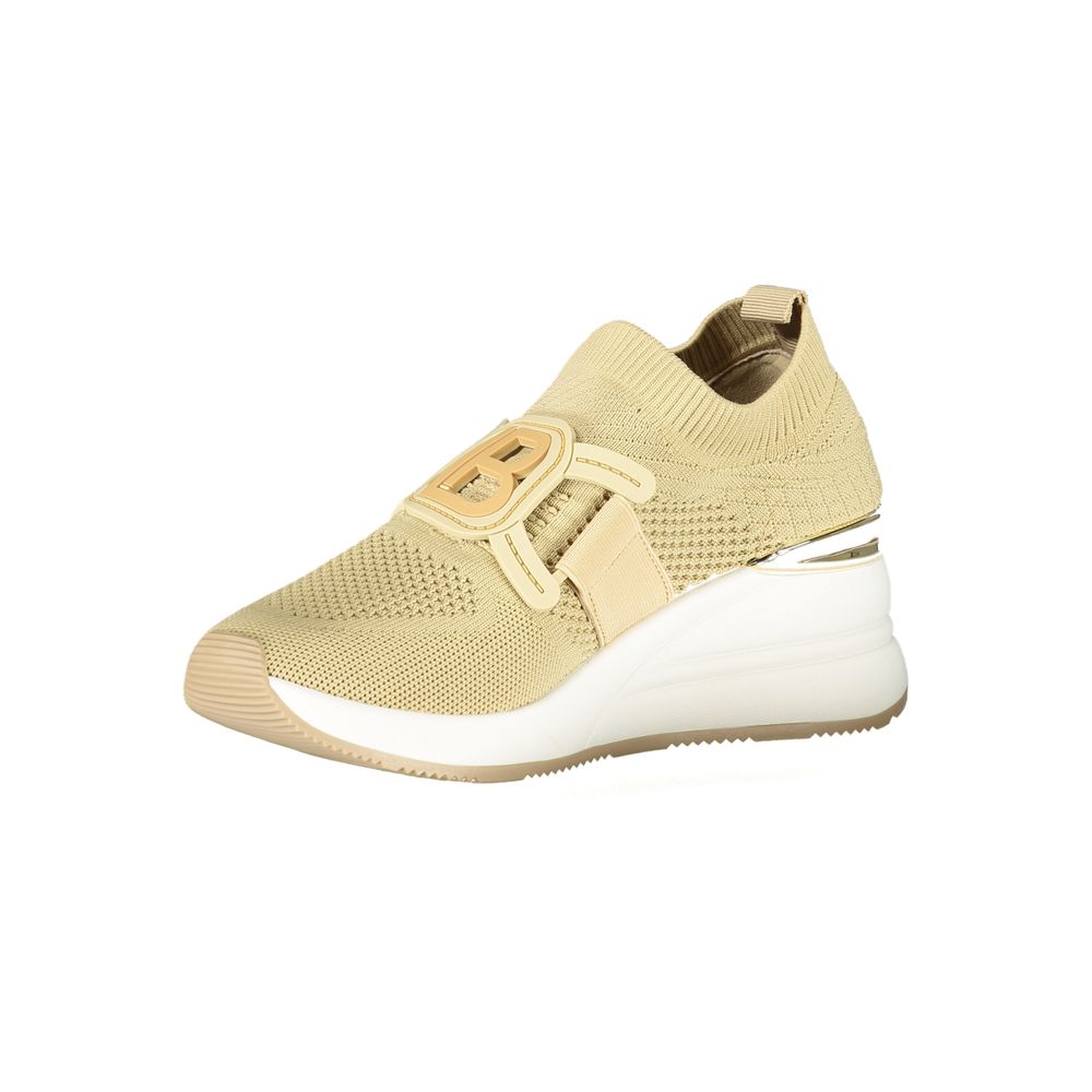 Athletic Sneakers by Laura Biagiotti for women in polyester & polyethylene beige features an architectural silhouette from the Women's Athletic Polyester & Polyethylene Sneakers collection, showcasing a architectural athletic style for a architectural look.
