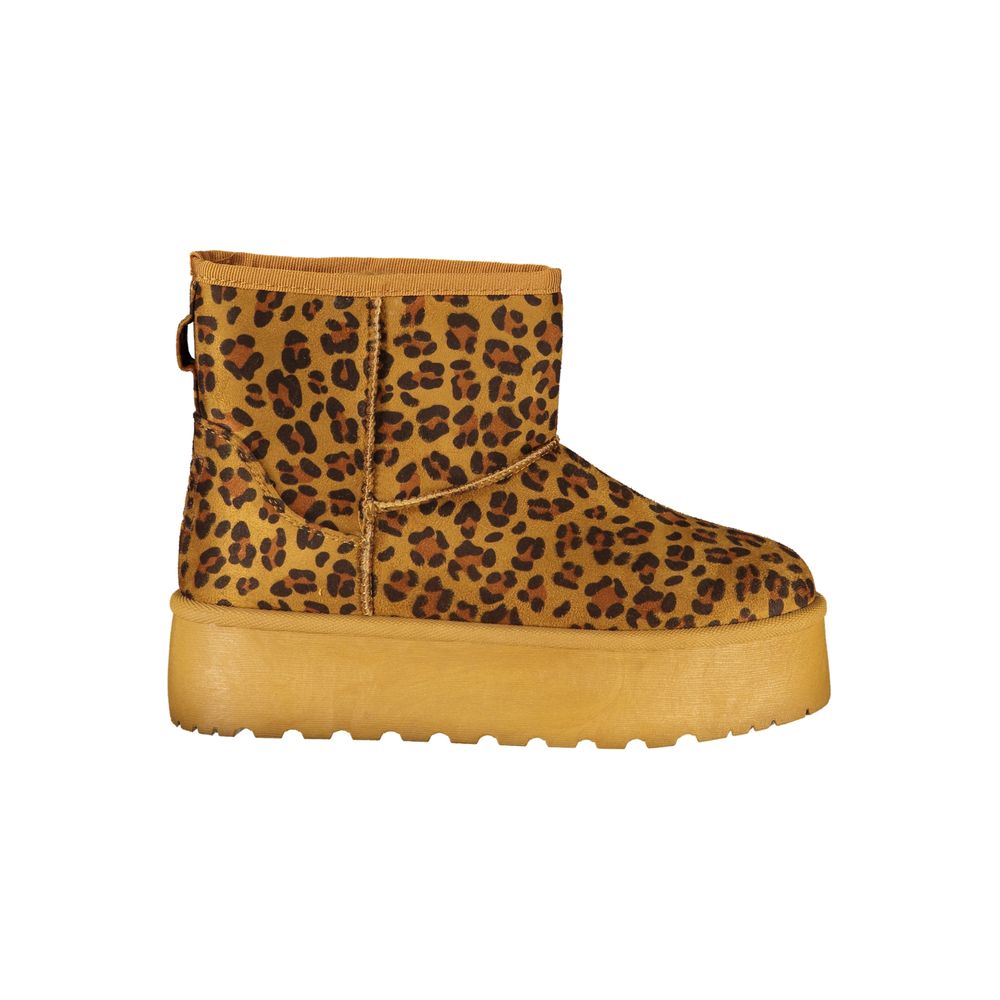 Wedge Ankle Boots by Laura Biagiotti for women in polyethylene polyester faux fur brown features an aerodynamic silhouette from the Women's Polyethylene Polyester Faux Fur Wedge Ankle Boots collection, showcasing a aerodynamic wedge and refined for an aerodynamic look.