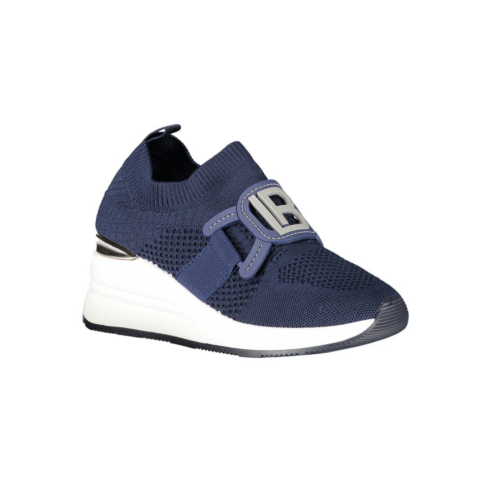 Athletic Sneakers by Laura Biagiotti for women in polyester & polyethylene blue & signature showcases an impeccable silhouette, defined by an impeccable athletic style design that perfectly captures the essence of the Women's Athletic Polyester & Polyethylene Sneakers.