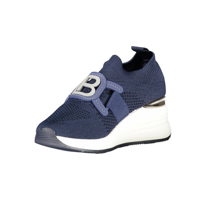 Athletic Sneakers by Laura Biagiotti for women in polyester & polyethylene blue & signature presents a sleek silhouette, perfectly capturing the athletic style essence of Women's Athletic Polyester & Polyethylene Sneakers with its sleek design and premium finish.