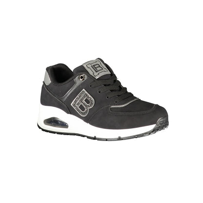 Athletic Sneakers by Laura Biagiotti for women in polyester & polyethylene black features an architectural silhouette from the Women's Athletic Polyester & Polyethylene Sneakers collection, showcasing a architectural athletic style for a architectural look.