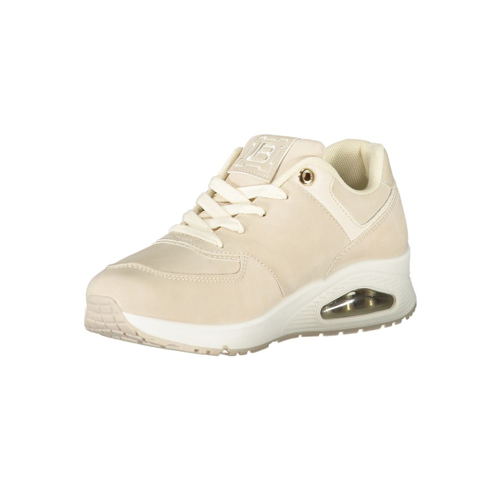 Athletic Sneakers by Laura Biagiotti for women in polyester & polyethylene beige showcases an impeccable silhouette, defined by an impeccable athletic style design that perfectly captures the essence of the Essence Women's Athletic Polyester & Polyethylene Sneakers.