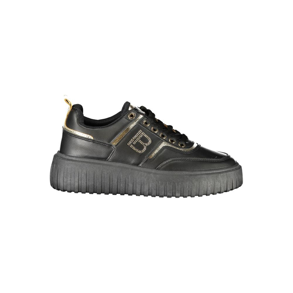 Athletic Sneakers by Laura Biagiotti for women in polyester & polyethylene black & print features an architectural silhouette from the Women's Athletic Polyester & Polyethylene Sneakers collection, showcasing a architectural athletic style for a architectural look.