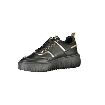 Athletic Sneakers by Laura Biagiotti for women in polyester & polyethylene black & print features an stately silhouette, showcasing the signature athletic style of the Women's Athletic Polyester & Polyethylene Sneakers collection with a truly stately finish.
