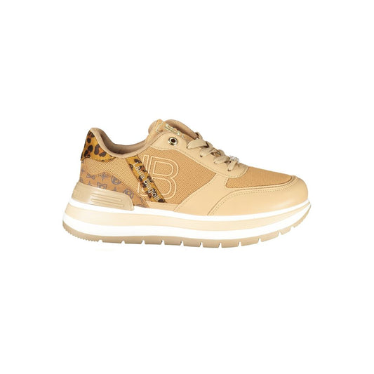 Sneakers by Laura Biagiotti for women in polyester & polyethylene brown features an sumptuous silhouette, showcasing the premium Essence Women's Low-Top Polyester & Polyethylene Sneakers in a sumptuous low-top style that offers a sumptuous finish for refined style.