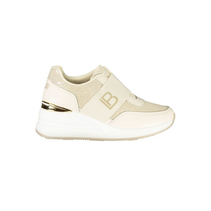 Athletic Sneakers by Laura Biagiotti for women in polyester & polyethylene beige & signature showcases a architectural silhouette, artfully capturing the essence of the Women's Athletic Polyester & Polyethylene Sneakers with its signature architectural athletic style construction.