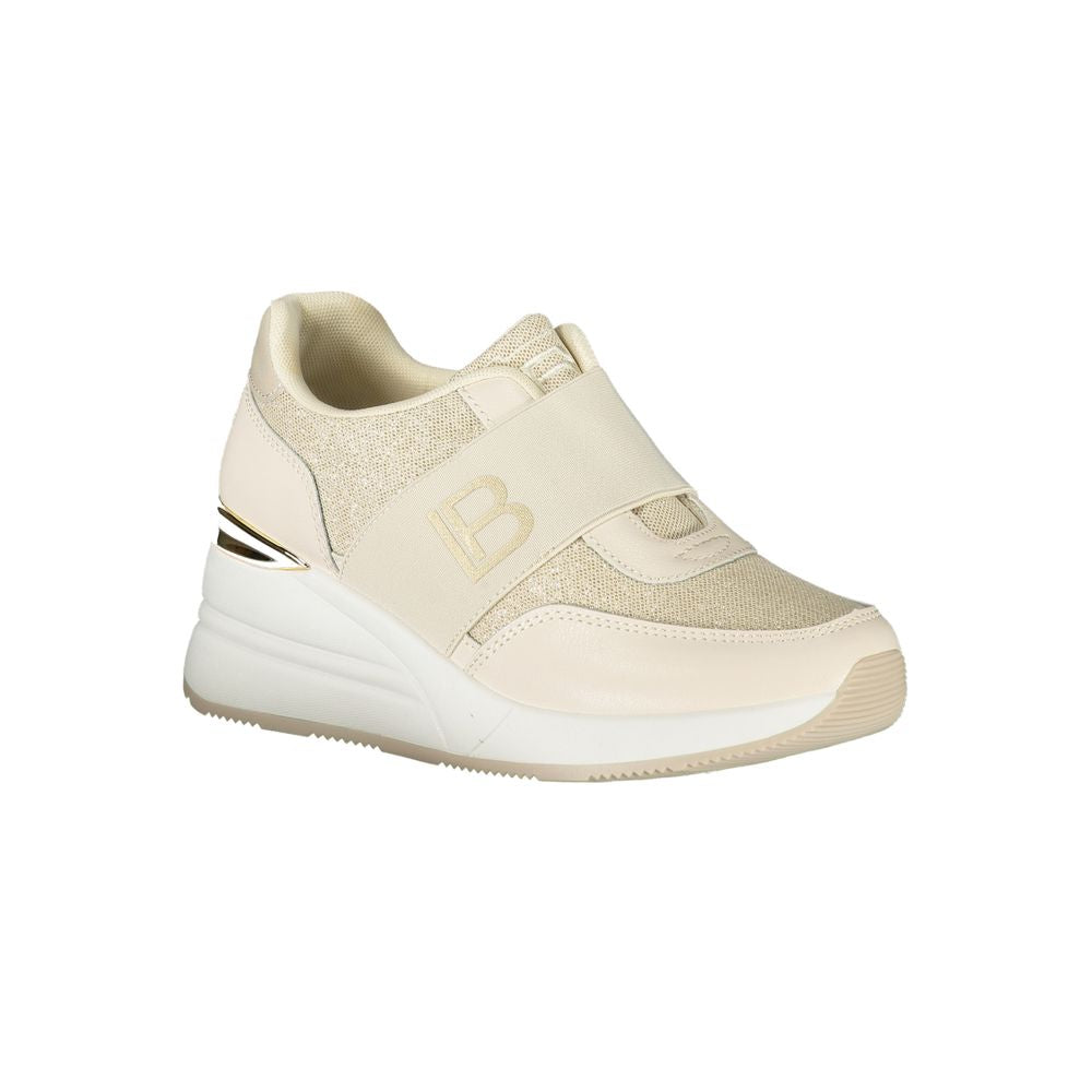 Athletic Sneakers by Laura Biagiotti for women in polyester & polyethylene beige & signature showcases an impeccable silhouette, defined by an impeccable athletic style design that perfectly captures the essence of the Women's Athletic Polyester & Polyethylene Sneakers.