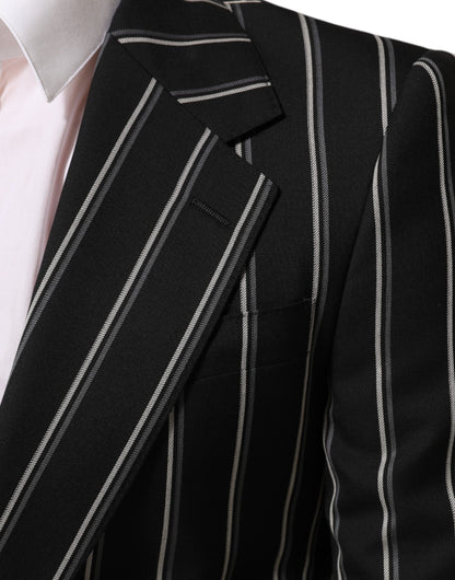 Dolce & Gabbana Men's Virgin Wool & Viscose Blazer - Black Pinstripe Striped