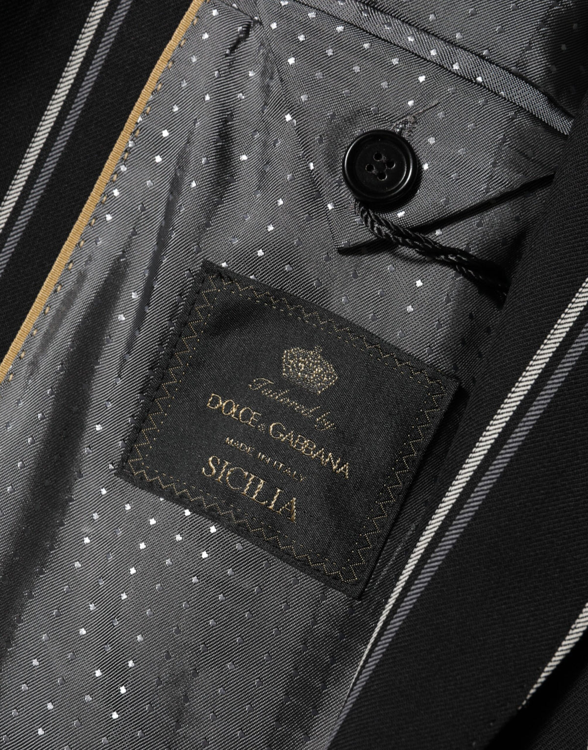 Dolce & Gabbana Men's Virgin Wool & Viscose Blazer - Black Pinstripe Striped