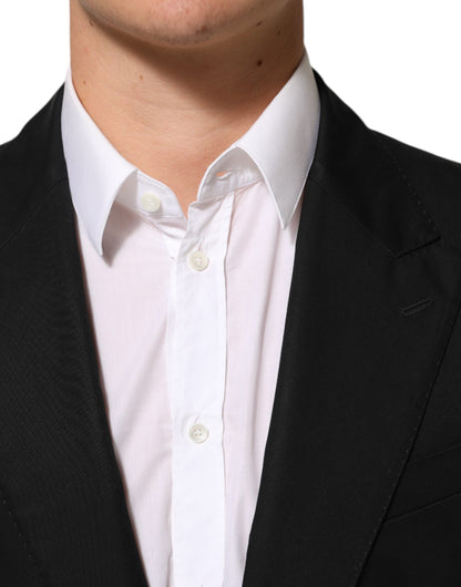 Dolce & Gabbana Men's Single Breasted Cotton Silk & Wool Blazer - Black