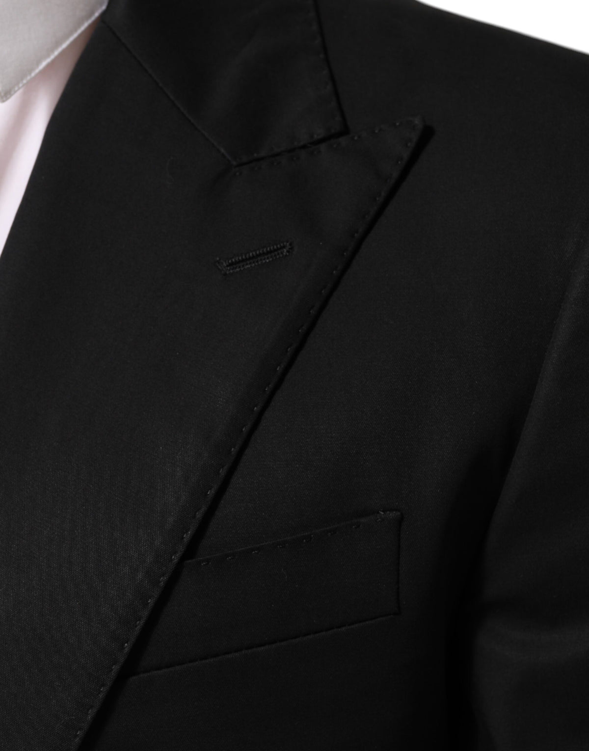 Dolce & Gabbana Men's Single Breasted Cotton Silk & Wool Blazer - Black