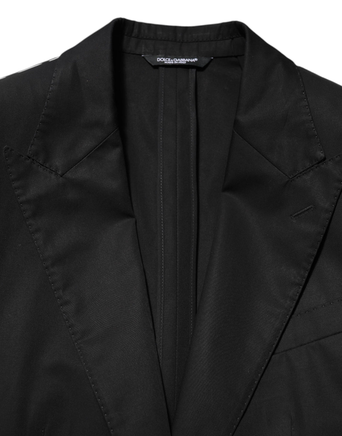 Dolce & Gabbana Men's Single Breasted Cotton Silk & Wool Blazer - Black