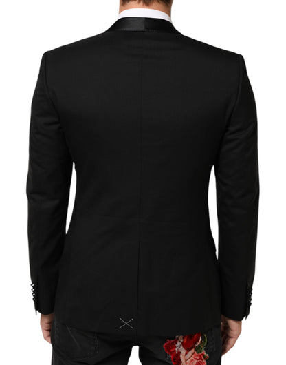 Dolce & Gabbana Men's Polyester Silk Viscose & Virgin Wool Blazer - Black