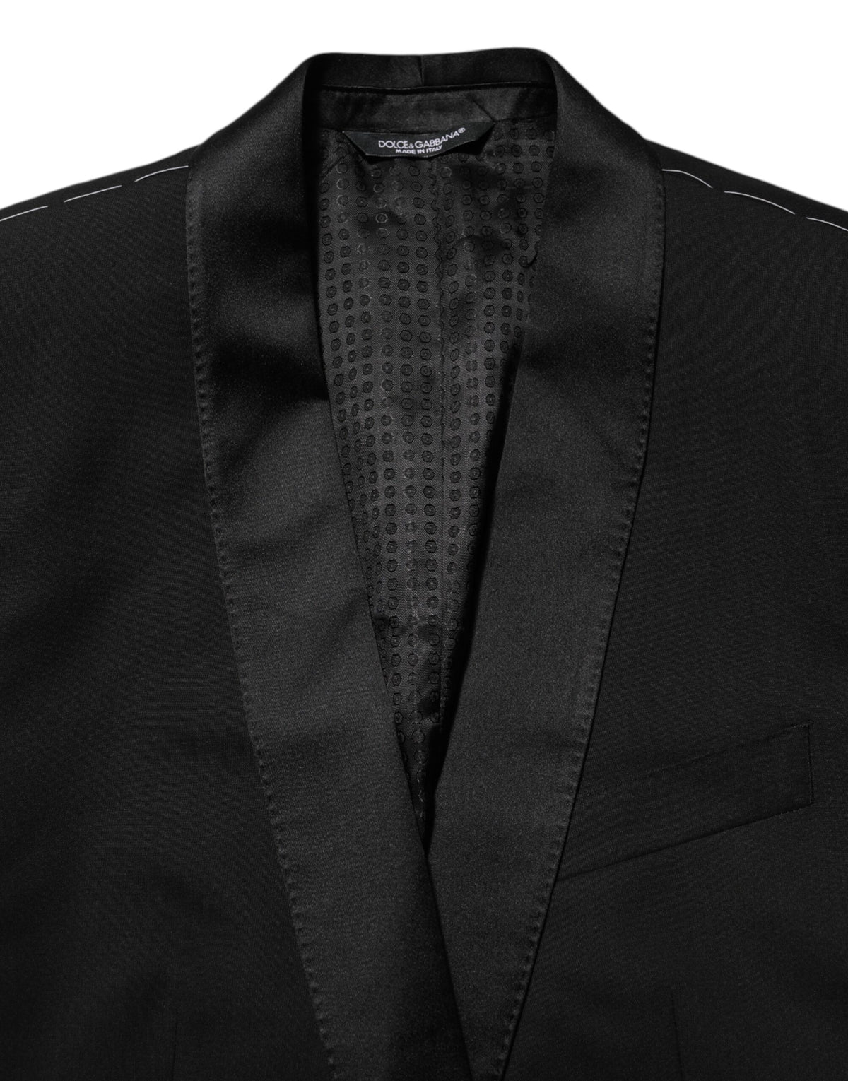 Dolce & Gabbana Men's Polyester Silk Viscose & Virgin Wool Blazer - Black
