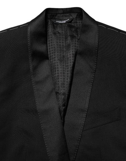 Dolce & Gabbana Men's Polyester Silk Viscose & Virgin Wool Blazer - Black