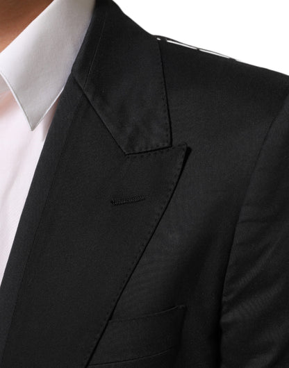 Dolce & Gabbana Men's Cotton Polyamide Viscose & Silk Blazer - Black