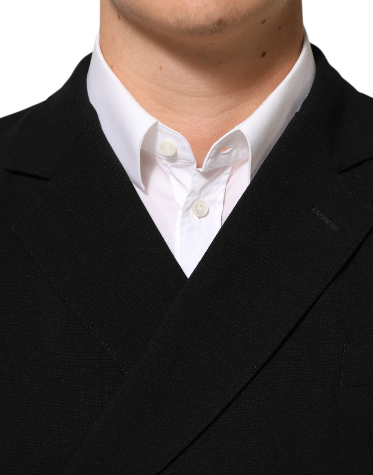 Dolce & Gabbana Men's Double Breasted Virgin Wool Silk & Elastane Blazer - Black