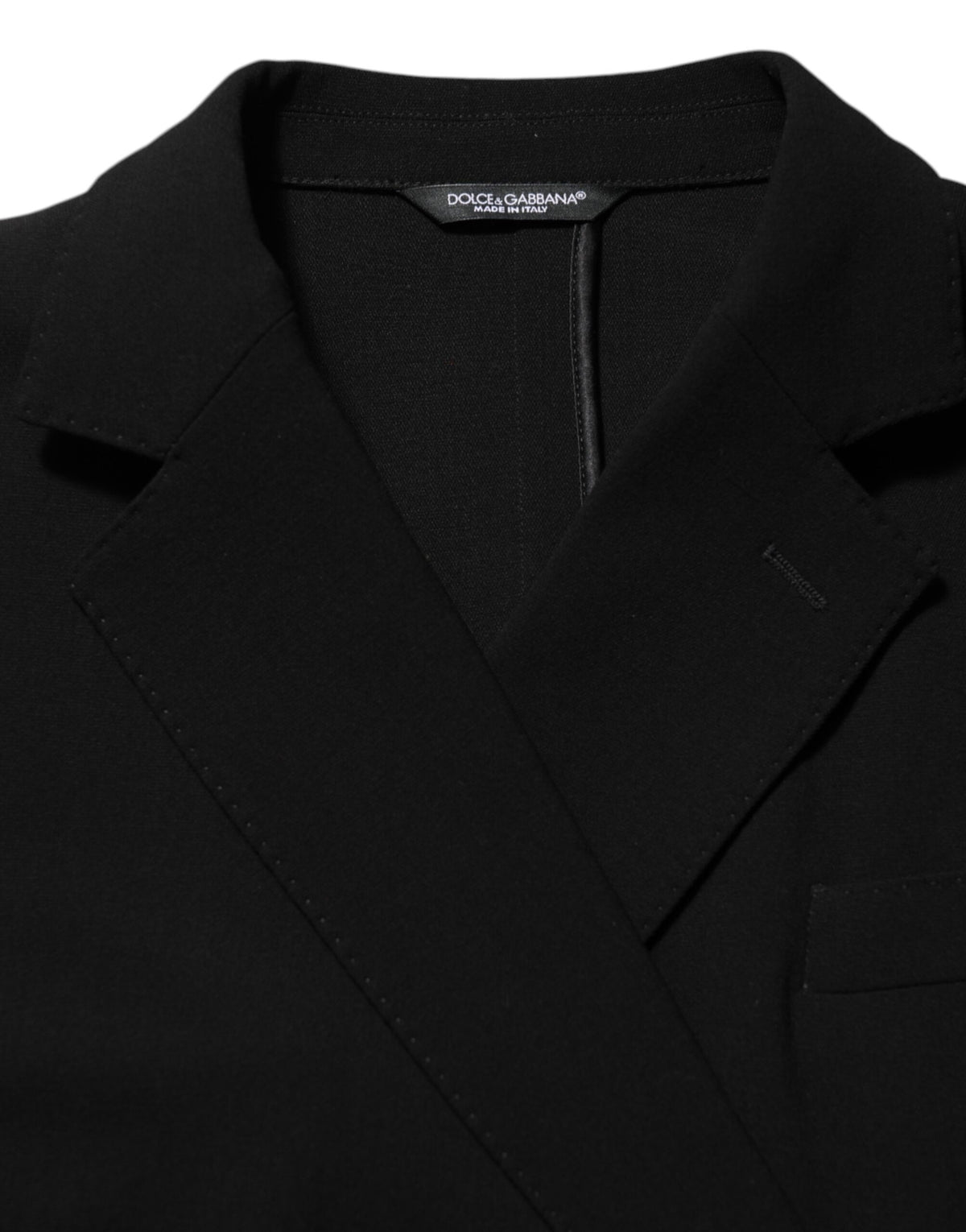 Dolce & Gabbana Men's Double Breasted Virgin Wool Silk & Elastane Blazer - Black