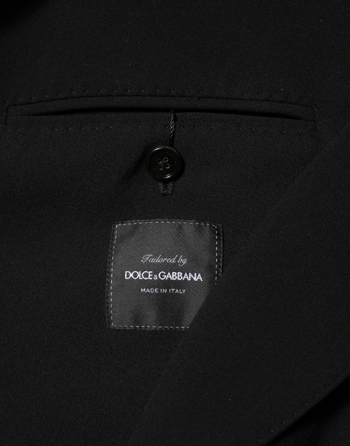 Dolce & Gabbana Men's Double Breasted Virgin Wool Silk & Elastane Blazer - Black