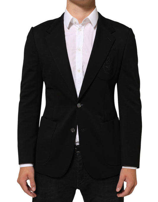 Blazer by Dolce & Gabbana for men in viscose polyester & polyamide black features an stylish silhouette, showcasing a sophisticated and stylish for a truly stylish finish.