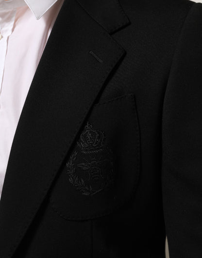Dolce & Gabbana Black Viscose 2 Buttons Suit Jacket Blazer