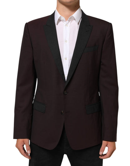 Dolce & Gabbana Maroon Wool 2 Buttons Suit Jacket Blazer