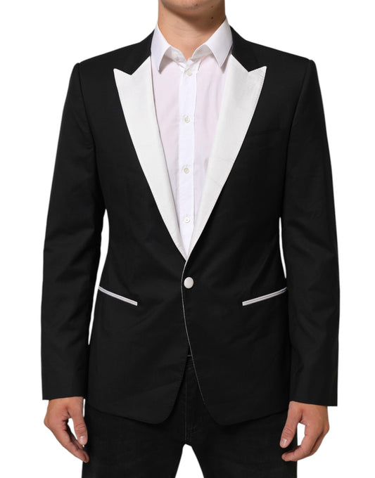 Blazer by Dolce & Gabbana for women in virgin wool viscose silk & polyester black, white & signature features an crisp silhouette with sophisticated and a crisp for a truly crisp finish.
