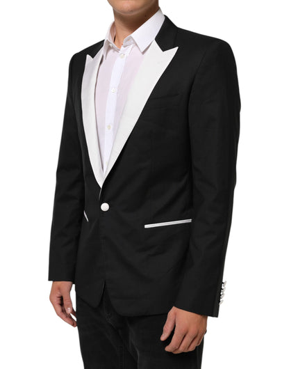 Dolce & Gabbana Women's Virgin Wool Viscose Silk & Polyester Blazer - Black White Signature