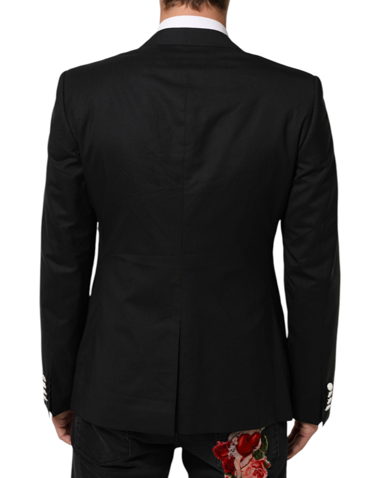 Dolce & Gabbana Women's Virgin Wool Viscose Silk & Polyester Blazer - Black White Signature