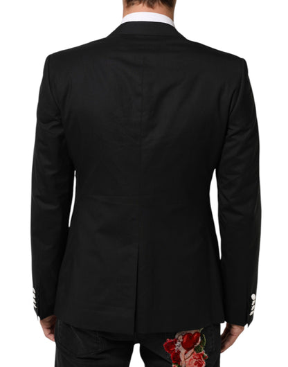 Dolce & Gabbana Women's Virgin Wool Viscose Silk & Polyester Blazer - Black White Signature
