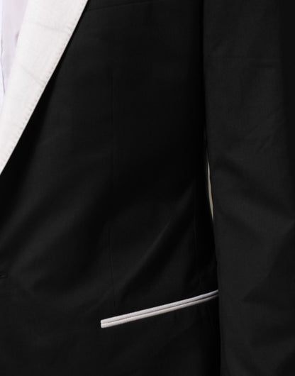 Dolce & Gabbana Women's Virgin Wool Viscose Silk & Polyester Blazer - Black White Signature