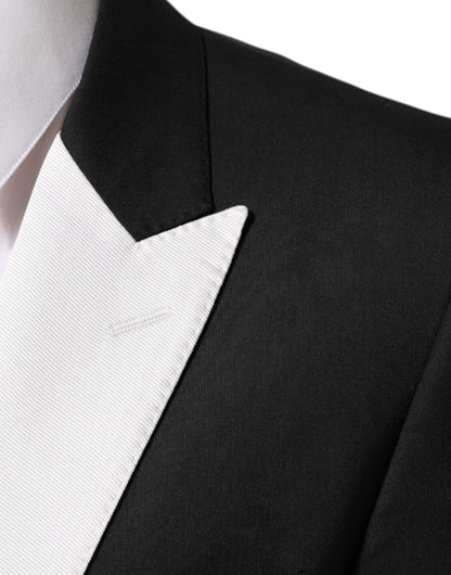 Dolce & Gabbana Women's Virgin Wool Viscose Silk & Polyester Blazer - Black White Signature