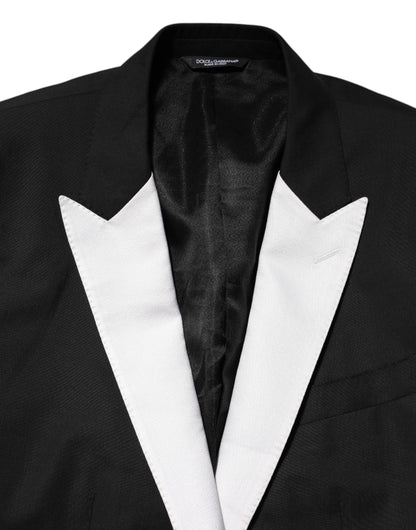 Dolce & Gabbana Women's Virgin Wool Viscose Silk & Polyester Blazer - Black White Signature