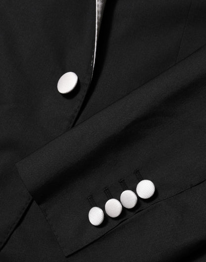 Dolce & Gabbana Women's Virgin Wool Viscose Silk & Polyester Blazer - Black White Signature