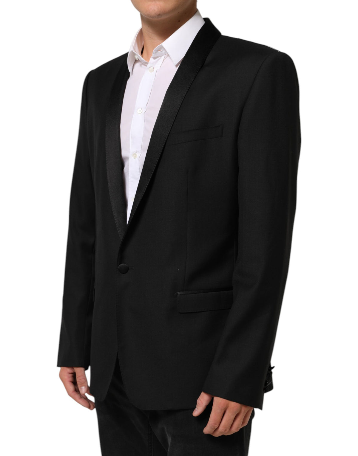 Dolce & Gabbana Men's Virgin Wool Viscose Silk & Polyester Blazer - Black Gold