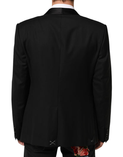 Dolce & Gabbana Men's Virgin Wool Viscose Silk & Polyester Blazer - Black Gold