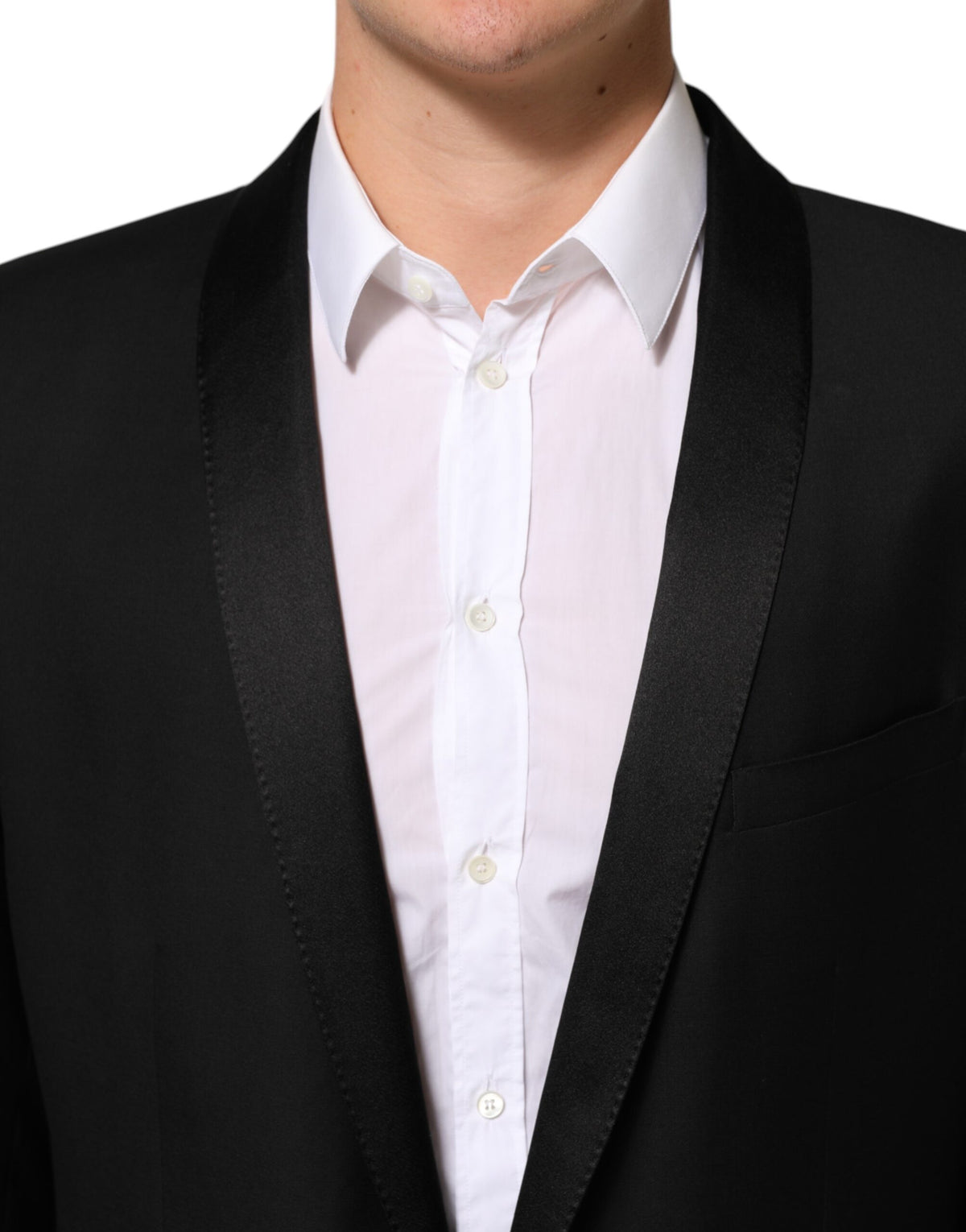 Dolce & Gabbana Men's Virgin Wool Viscose Silk & Polyester Blazer - Black Gold