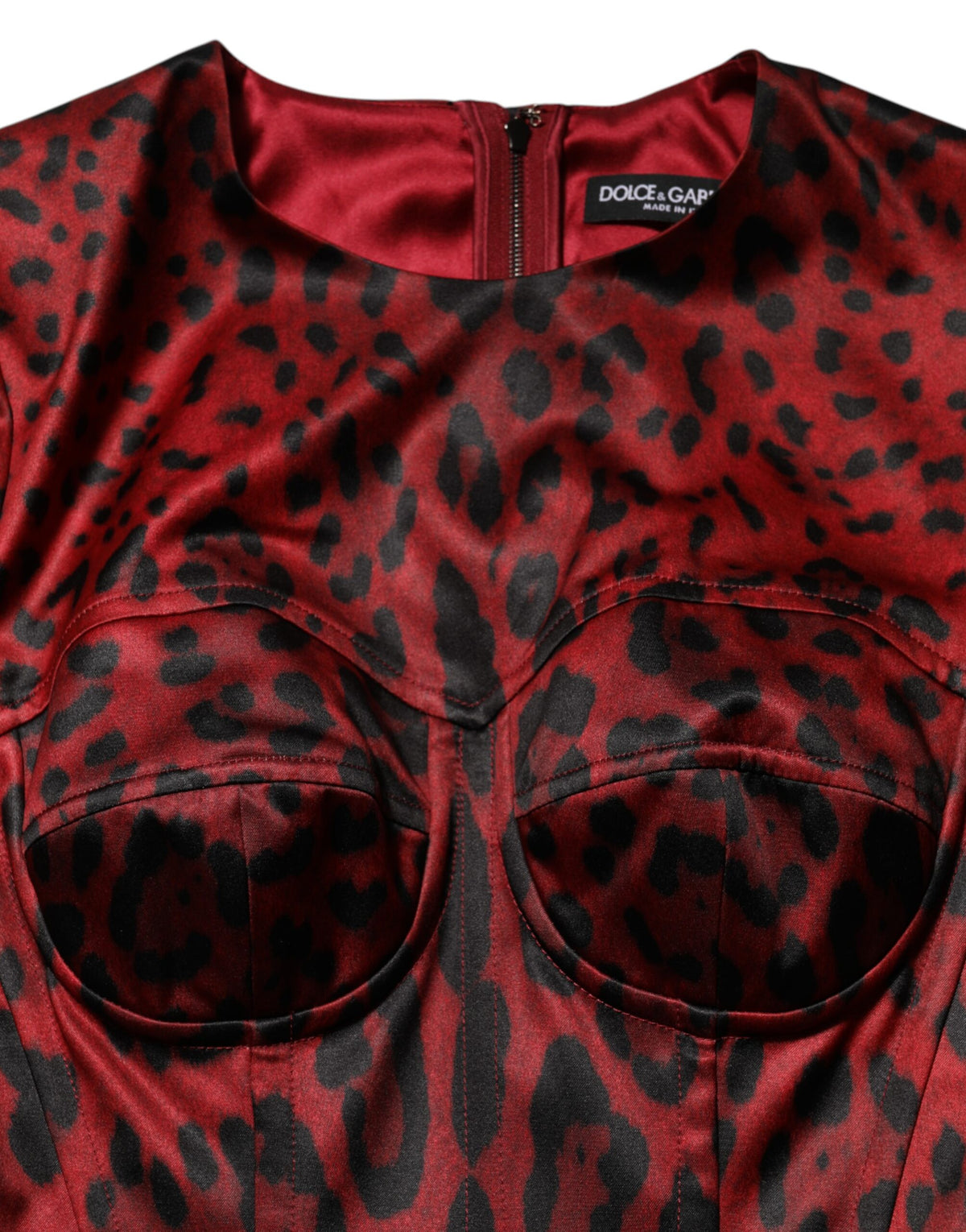 Dolce & Gabbana Women's Sheath Long-Sleeve Polyester & Silk Dress - Red Signature Print