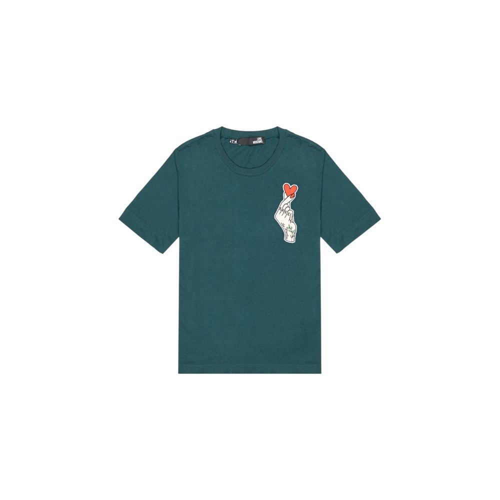 T-Shirt by Love Moschino for women in cotton black & red showcases a chic silhouette, artfully detailed with a chic and for a chic finish.