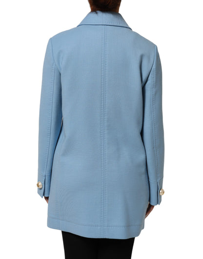 Dolce & Gabbana Women's Wool & Viscose Trench Coat - Light Blue