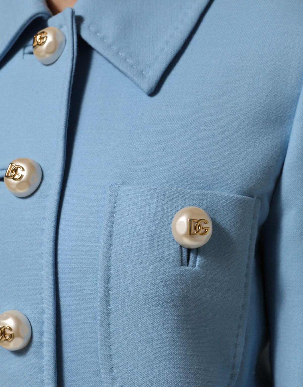 Dolce & Gabbana Women's Wool & Viscose Trench Coat - Light Blue