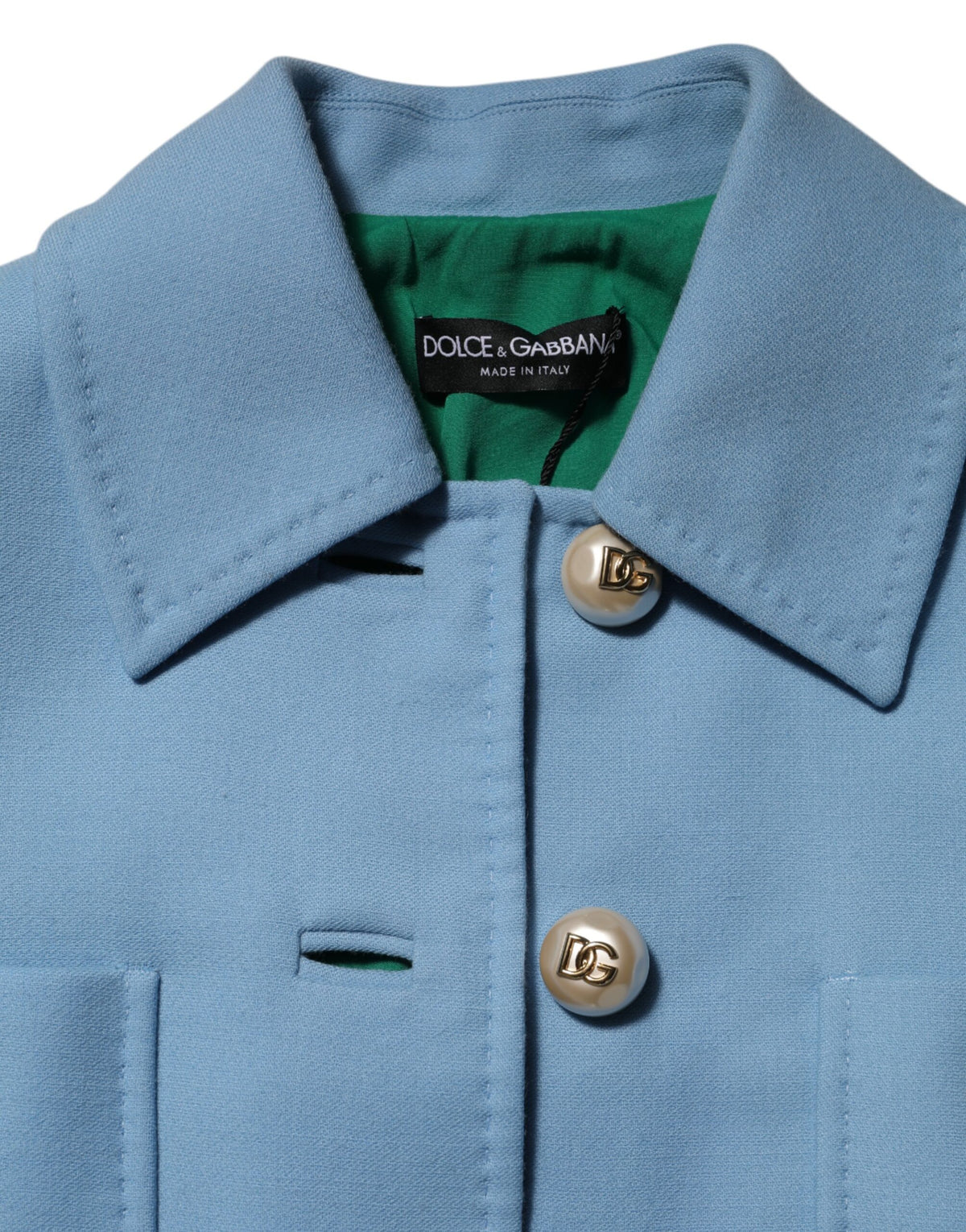 Dolce & Gabbana Women's Wool & Viscose Trench Coat - Light Blue