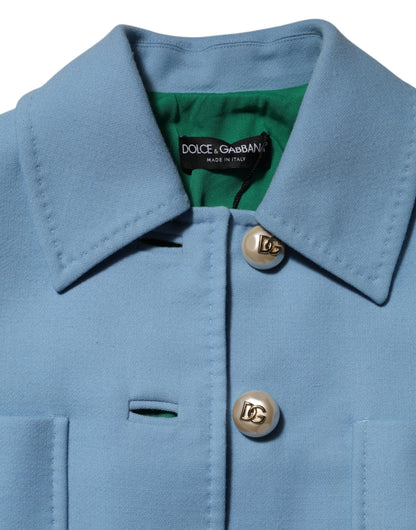 Dolce & Gabbana Women's Wool & Viscose Trench Coat - Light Blue
