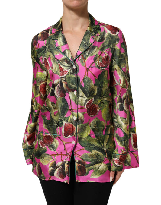 Blouse by Dolce & Gabbana for women in silk pink & print presents a discerning silhouette, showcasing a sophisticated and for a truly discerning finish.