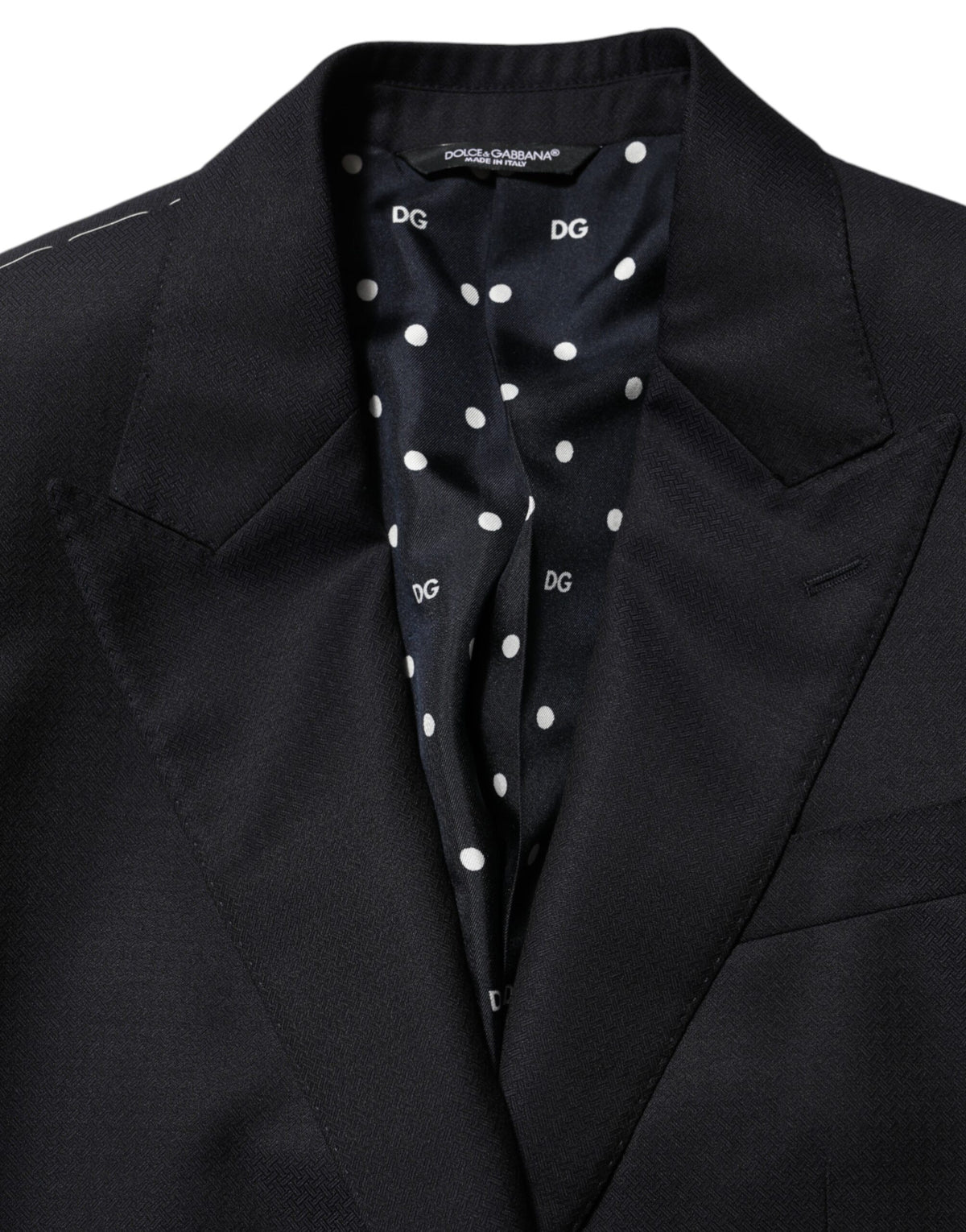 Dolce & Gabbana Men's Single Breasted Virgin Wool Viscose & Silk Blazer - Black