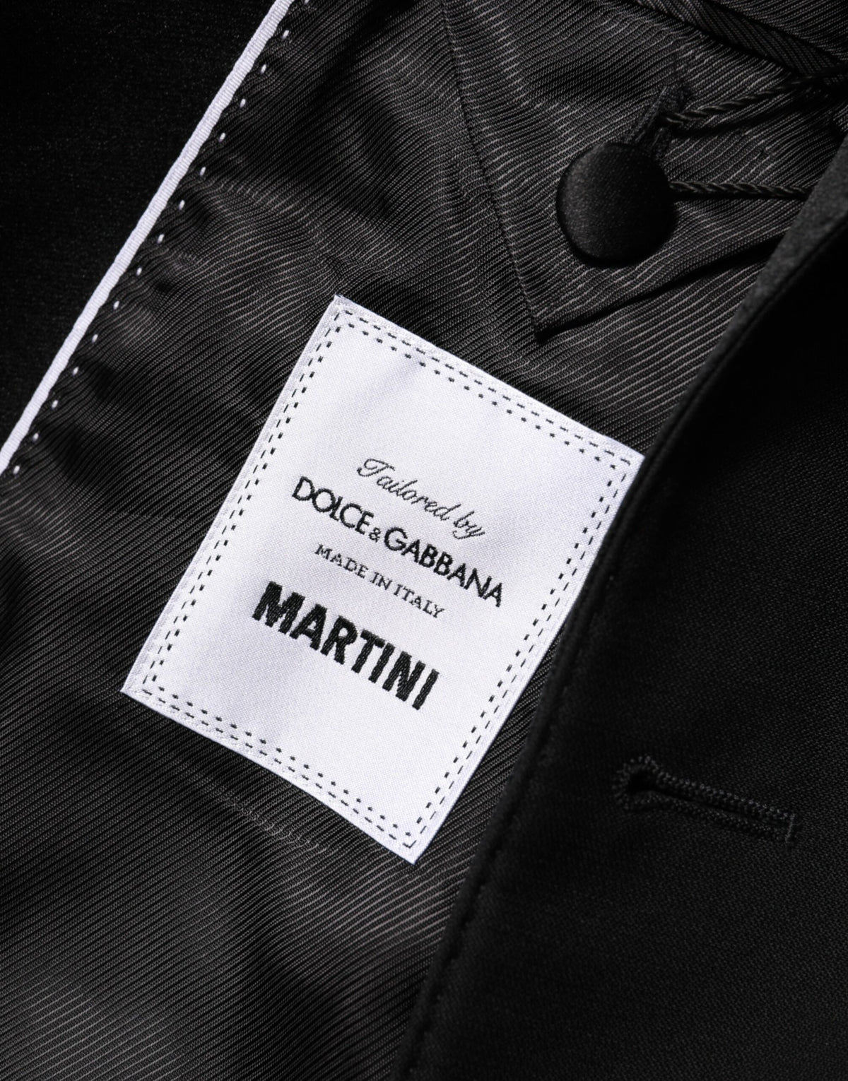 Dolce & Gabbana Men's Single Breasted Virgin Wool Viscose Silk & Polyester Blazer - Black Signature