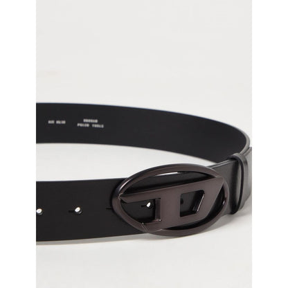 Belt by Diesel for men in leather black presents a artisanal silhouette from the Leather Belt collection, showcasing an artisanal design and refined craftsmanship for a artisanal look.